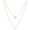 14K Yellow Gold Natural Diamond Multi-Row Necklace (0.08 ct.wt)