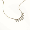 14k Gold Natural Diamond Teardrop Charm Necklace (0.61 ct.wt)