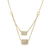 14k Gold Natural Diamond Double Strand Squares Necklace (0.29 ct.wt)