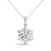 White Gold Flower Halo Diamond Pendant (1.25 ct.tw.)