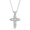 White Gold Cross Diamond Necklace Lined(0.75 ct.tw.)