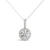 White Gold Round Halo Diamond Necklace (0.63 ct.tw.)