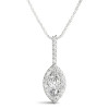 White Gold Marquise Halo Diamond Necklace (0.63 ct.tw.)