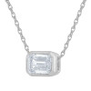 White Gold Emerald Solitaire Diamond Pendant (1.00 ct.tw.)