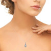 White Gold Oval Halo Diamond Necklace (0.55 ct.tw.)