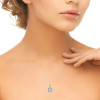 White Gold Cushion Halo Diamond Necklace (0.88 ct.tw.)