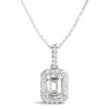 White Gold Asscher Halo Diamond Necklace (0.55 ct.tw.)
