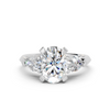 3-Stone Engagement Ring with Pear Side Stones and Pavé Gallery in 14K Gold (2.98 cttw)