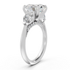 3-Stone Engagement Ring with Pear Side Stones and Pavé Bridge in 14K Gold (3.98 cttw)