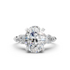 3-Stone Engagement Ring with Pear Side Stones and Pavé Bridge in 14K Gold (3.98 cttw)
