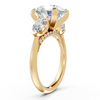 Round Brilliant & Pear-Cut Three-Stone Ring with Pavé Bridge (3.98 cttw)