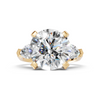 Round Brilliant & Pear-Cut Statement Three-Stone Ring (6.18 cttw)