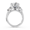 Round Brilliant & Pear-Cut Statement Three-Stone Ring (6.18 cttw)