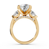 Round Brilliant & Pear-Cut Statement Three-Stone Ring (6.18 cttw)