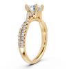 Round Diamond Twisted Cathedral Engagement Ring (1.32 cttw)