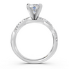 Round Diamond Petite Twisted Cathedral Engagement Ring (1.10 cttw)