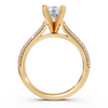 Round Diamond Double Row Cathedral Engagement Ring (1.25 cttw)