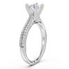 Round Diamond Double Row Cathedral Engagement Ring (1.25 cttw)
