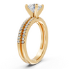 Double Row Pavé Round Diamond Engagement Ring (1.26 cttw)