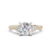 Three-Stone Pear Accent Round Diamond Engagement Ring (1.50 cttw)