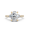 Oval Three-Stone Engagement Ring with Pear Accents (2.54 cttw)