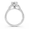 Oval Three-Stone Engagement Ring with Pear Accents (2.54 cttw)