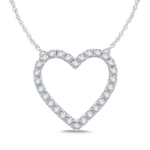 White Gold Heart Diamond Necklace  (0.50 ct.tw.)