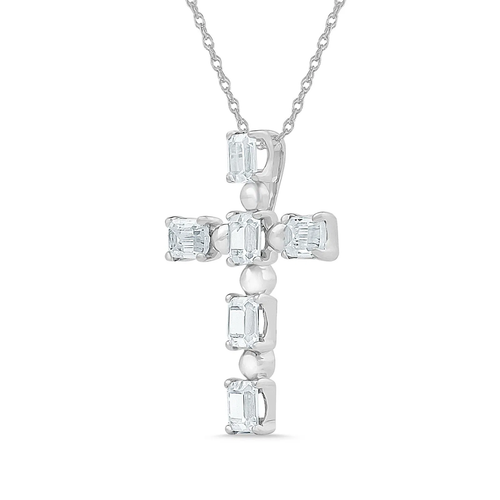 Emerald Cross Pendant (0.50 ct.tw)