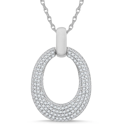 Pave Open Oval Pendant (0.75 ct.tw)