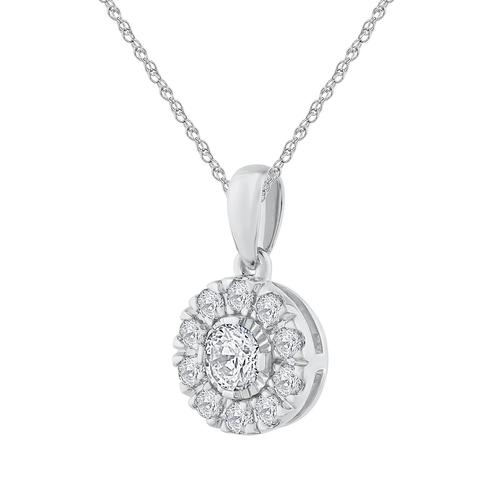 Round Halo Diamond Pendant (0.50 ct.tw.)