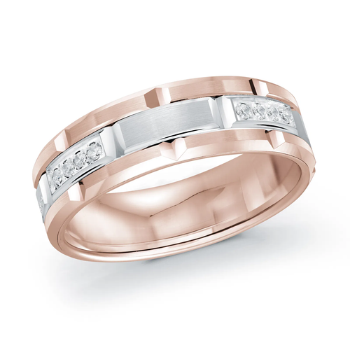 14K Rose and White Gold 7mm Diamond Ring (0.20 ct.tw.)