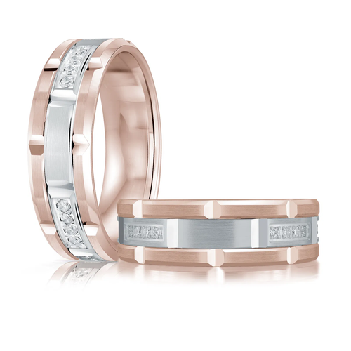 14K Rose and White Gold 7mm Diamond Ring (0.20 ct.tw.)