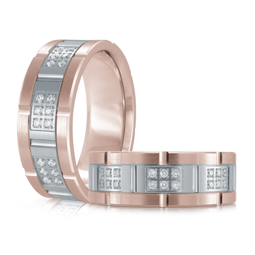 14K Rose and White Gold 8mm Diamond Ring (0.20 ct.tw.)