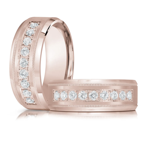 14K Rose Gold 8mm Diamond Ring (0.50 ct.tw.)