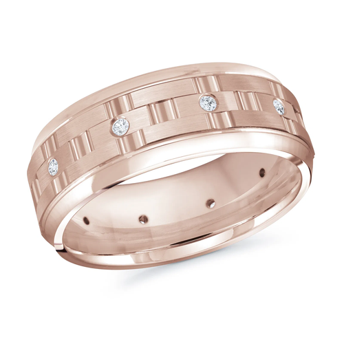 14K Rose Gold 8mm Diamond Ring (0.20 ct.tw.)