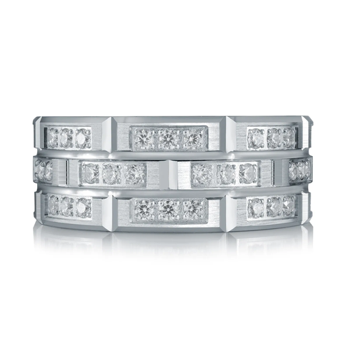 14K White Gold 9mm Diamond Ring (1.10 ct.tw.)