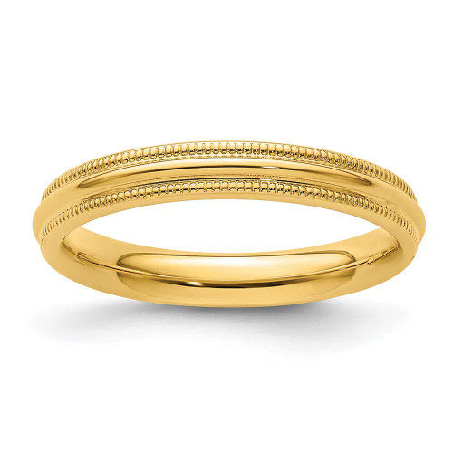 Yellow Gold 3mm Milgrain Comfort Fit Band