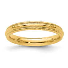 Yellow Gold 3mm Milgrain Comfort Fit Band