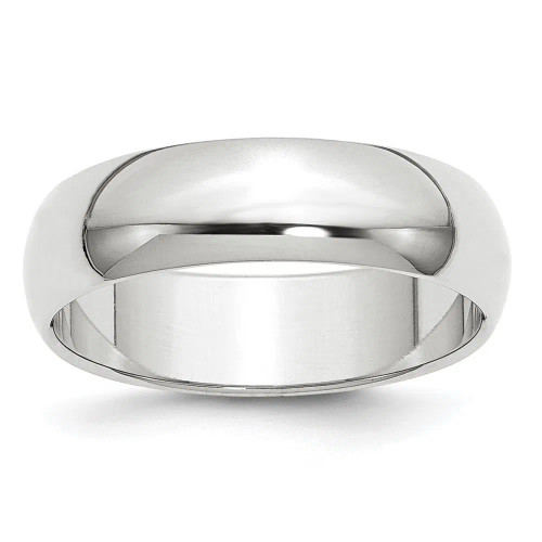 Platinum 6mm Half-Round Band