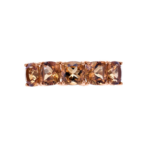 Citrine Cushion Cut Ring with Diamonds(0.21 ct.tw)