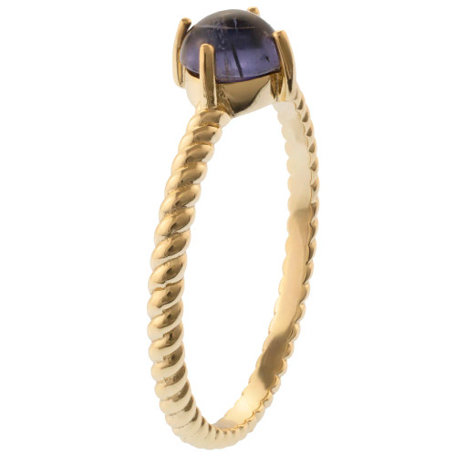 14K Yellow Gold Iolite Midi Ring