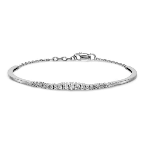 White Gold Graduated Lab-Grown Diamond Bangle (0.74 ct.tw.)
