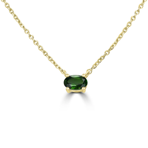 14K Yellow Gold Chrome Diopside Necklace