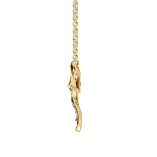 Lab Grown 0.1 Ct Diamond Bow Pendant Necklace