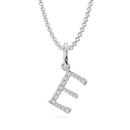 Lab Grown 0.10 Carat Diamond Initial “E” Pendant Necklace