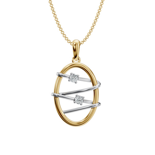 Lab Grown 0.10 Ct Diamond Oval Pendant Necklace