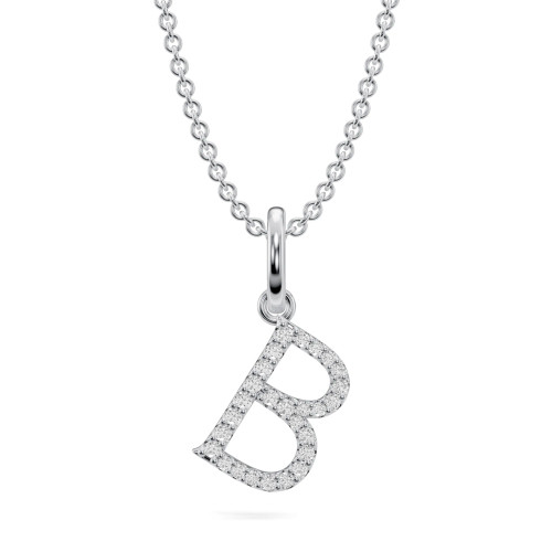 Lab-Grown 0.11 Ct Diamond Letter "B" Pendant