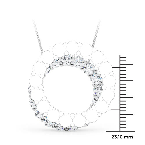 White Gold Open Circle Diamond Necklace (3.00 ct.tw.)