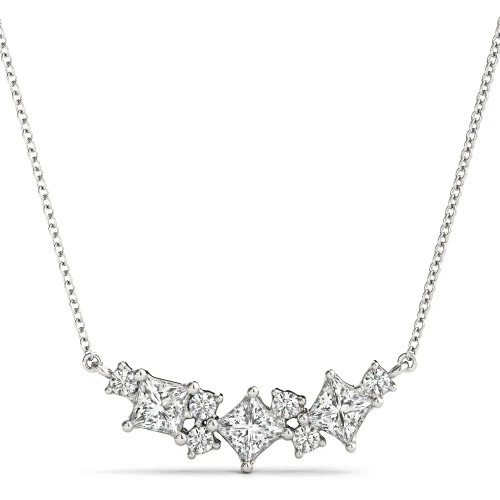 White Gold Asymmetric Diamond Necklace (0.63 ct.tw.)