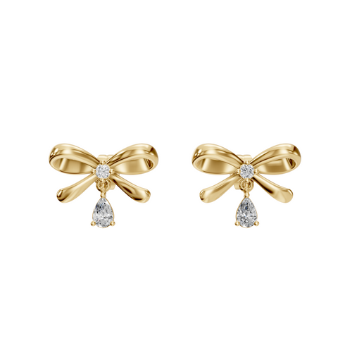 Lab-Grown 0.19 Carat Diamond Bow Stud Earrings